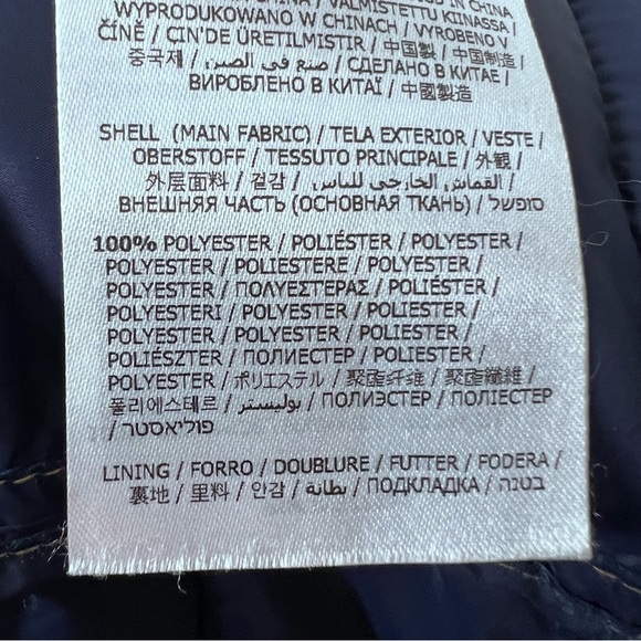 Guess Blue Lightweight Puffer Faux Denim Jacket Size 7 - Picture 10 of 10